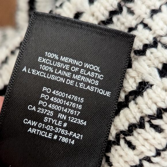 BABATON Lacer Tweed Cardigan Wool Sweater Pearl Buttons Black White XXS Aritzia - Picture 13 of 14